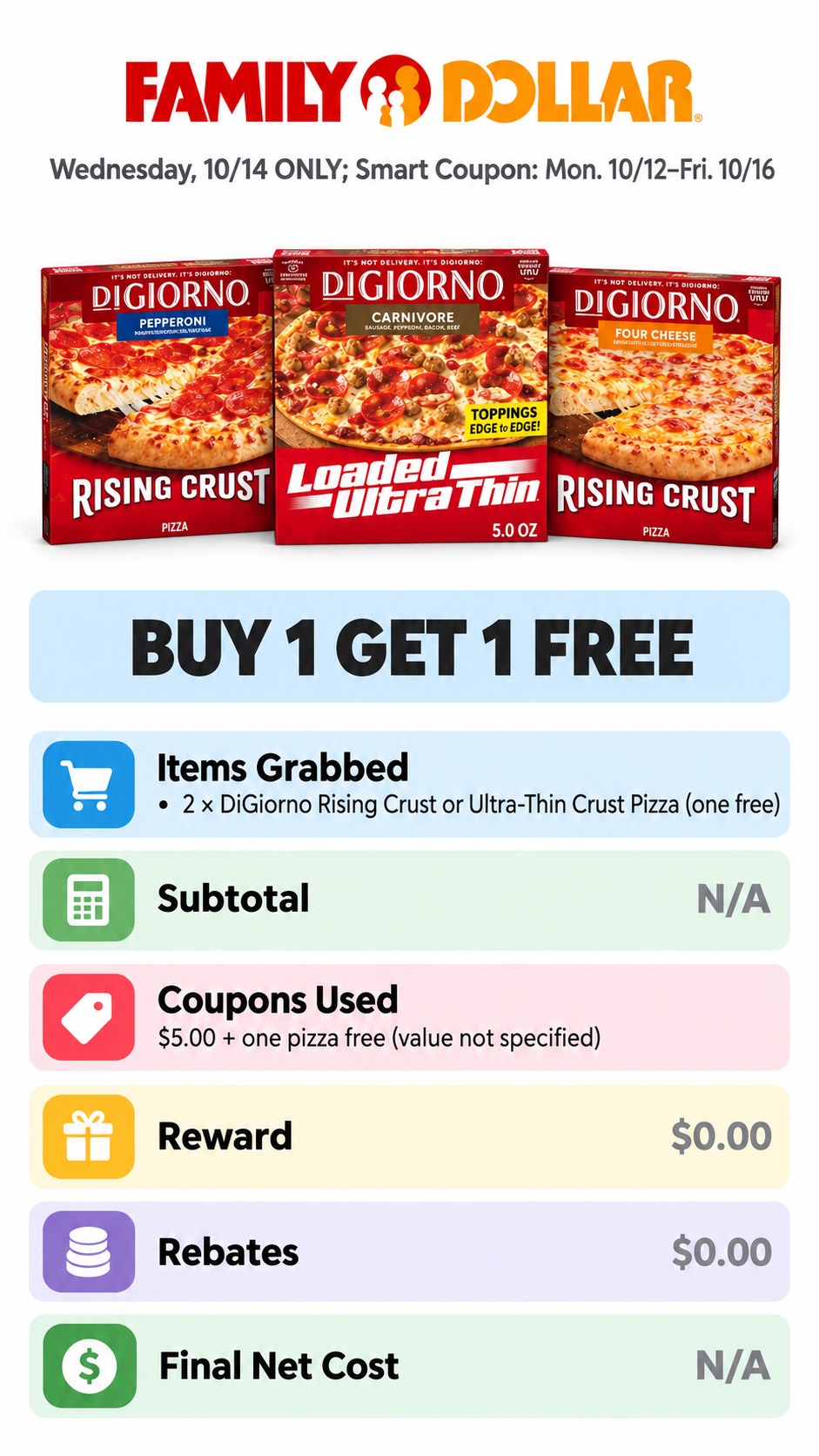 DiGiorno Pizza Buy One, Get One Free