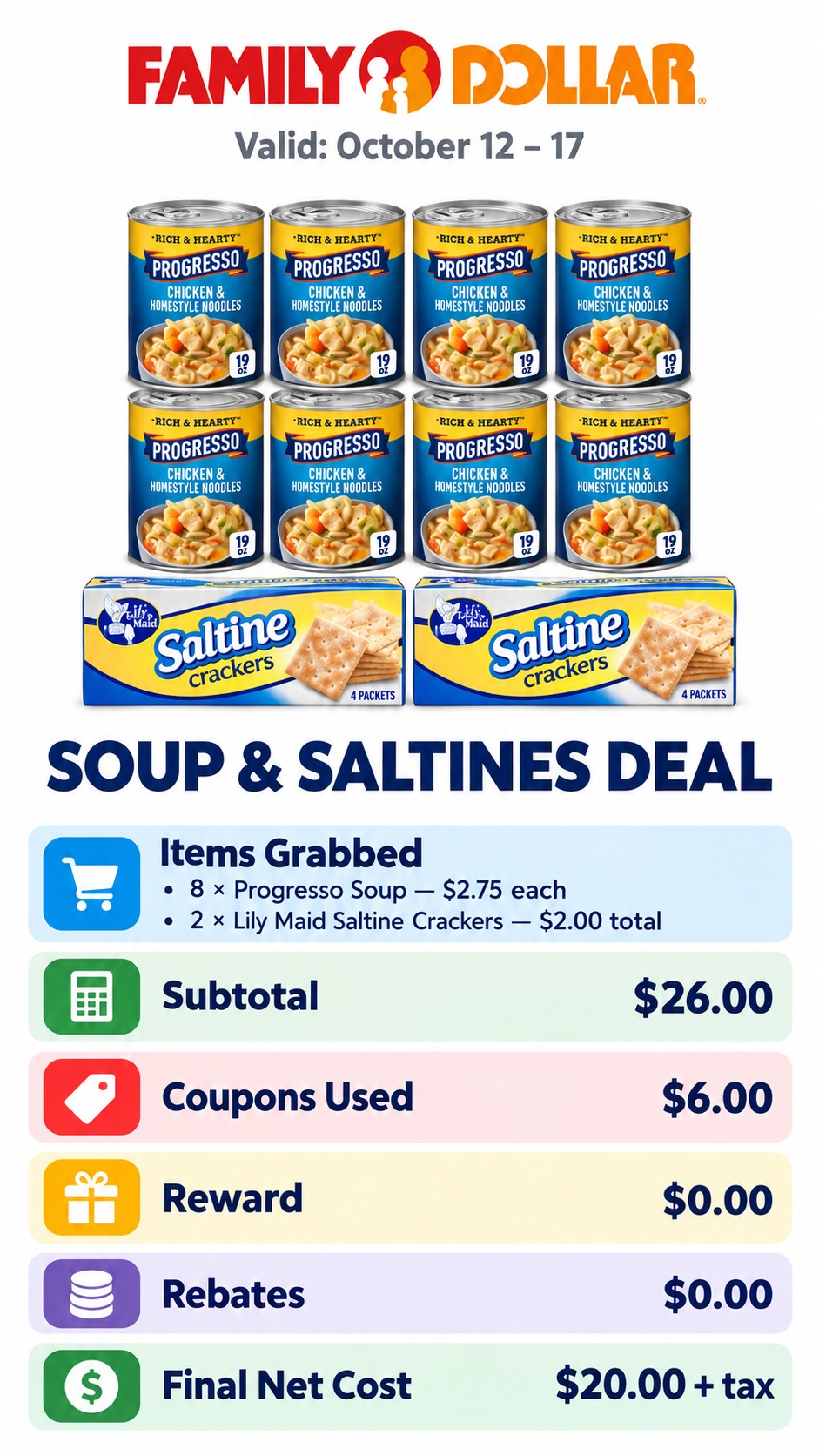 Progresso Soup and Lily Maid Saltine Crackers