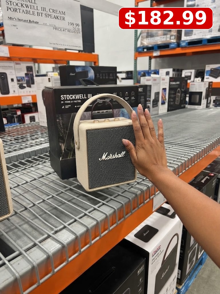 Marshall Stockwell III Portable Bluetooth Speaker, Cream