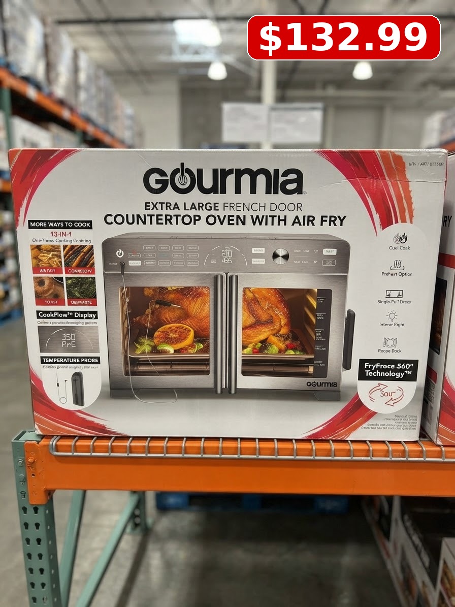 Gourmia XL 13-In-1 French Door Countertop Oven with Air Fry and Temperature Probe