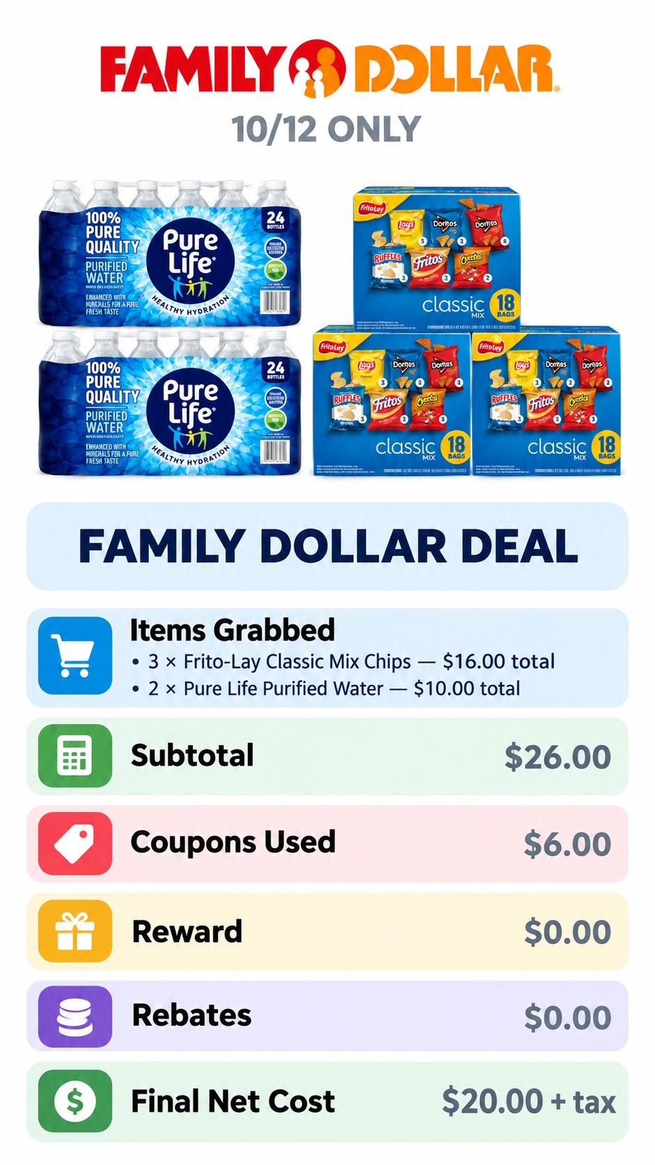 Frito-Lay Chips and Pure Life Water Bundle