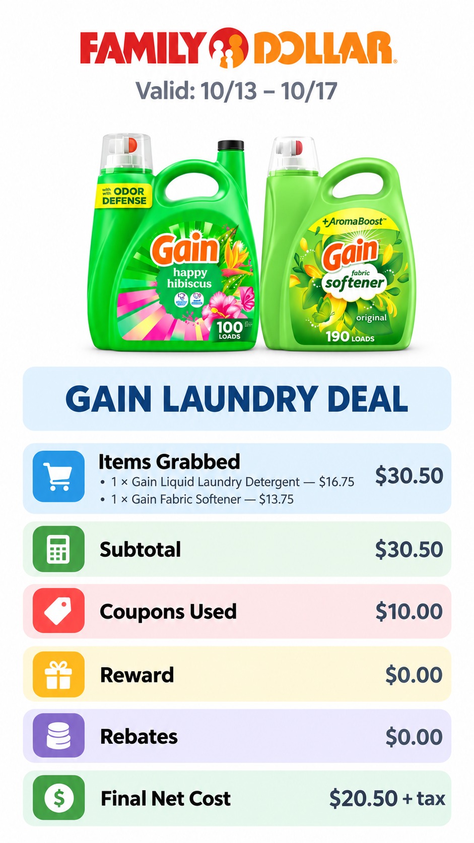 Gain Laundry Detergent and Fabric Softener