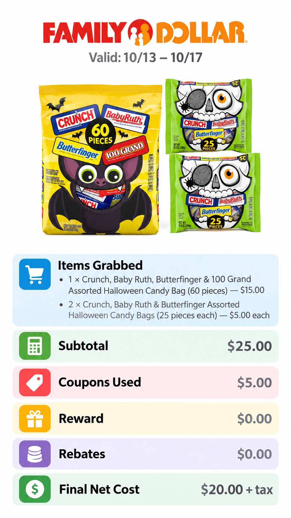Assorted Halloween Candy $25 Basket