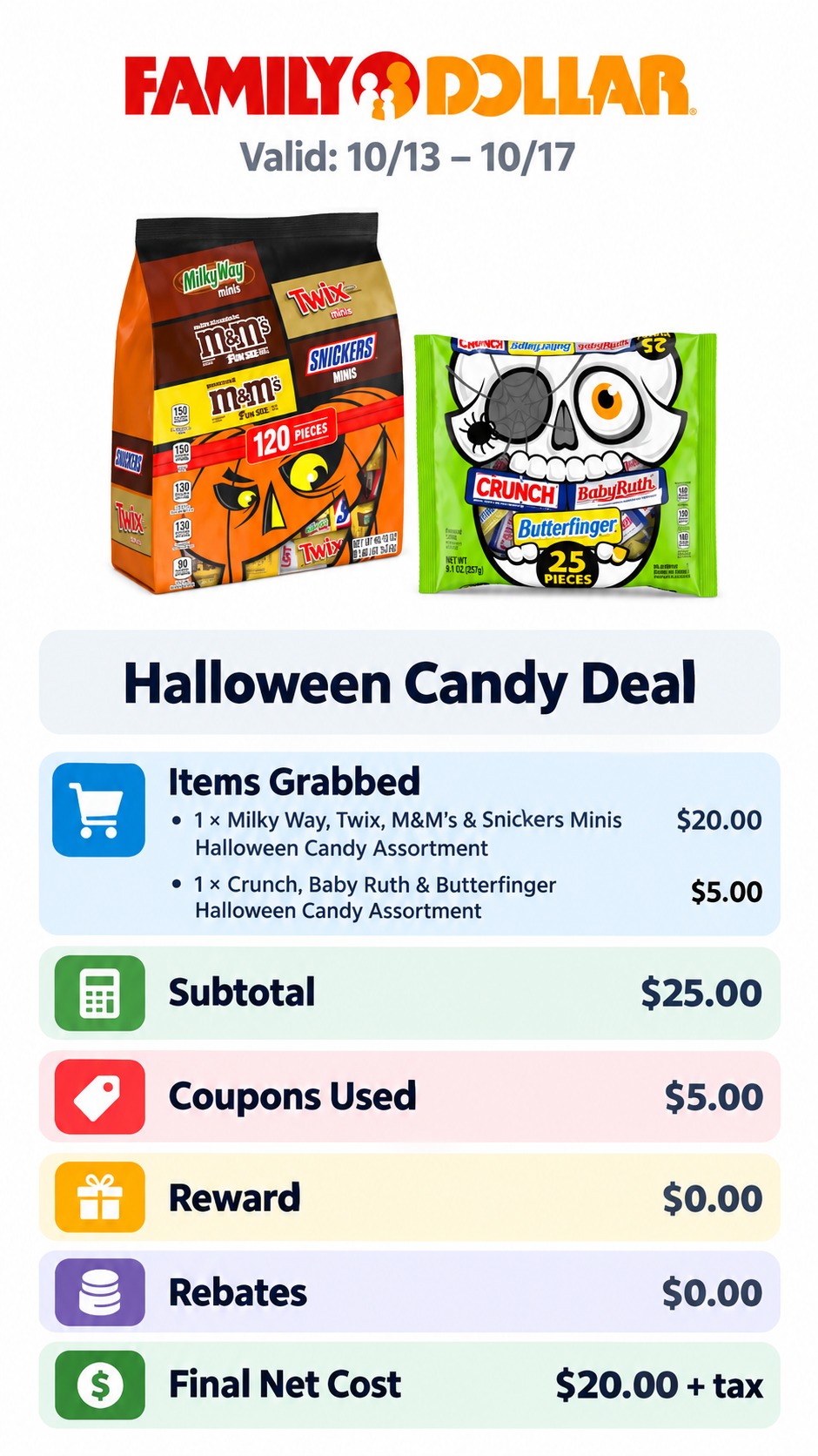 Mars and Assorted Chocolate Halloween Candy