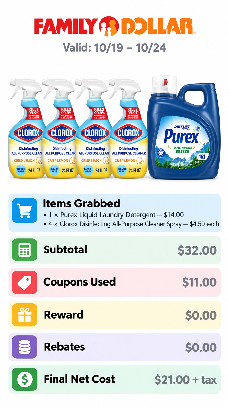 Purex Detergent and Clorox Spray Bundle