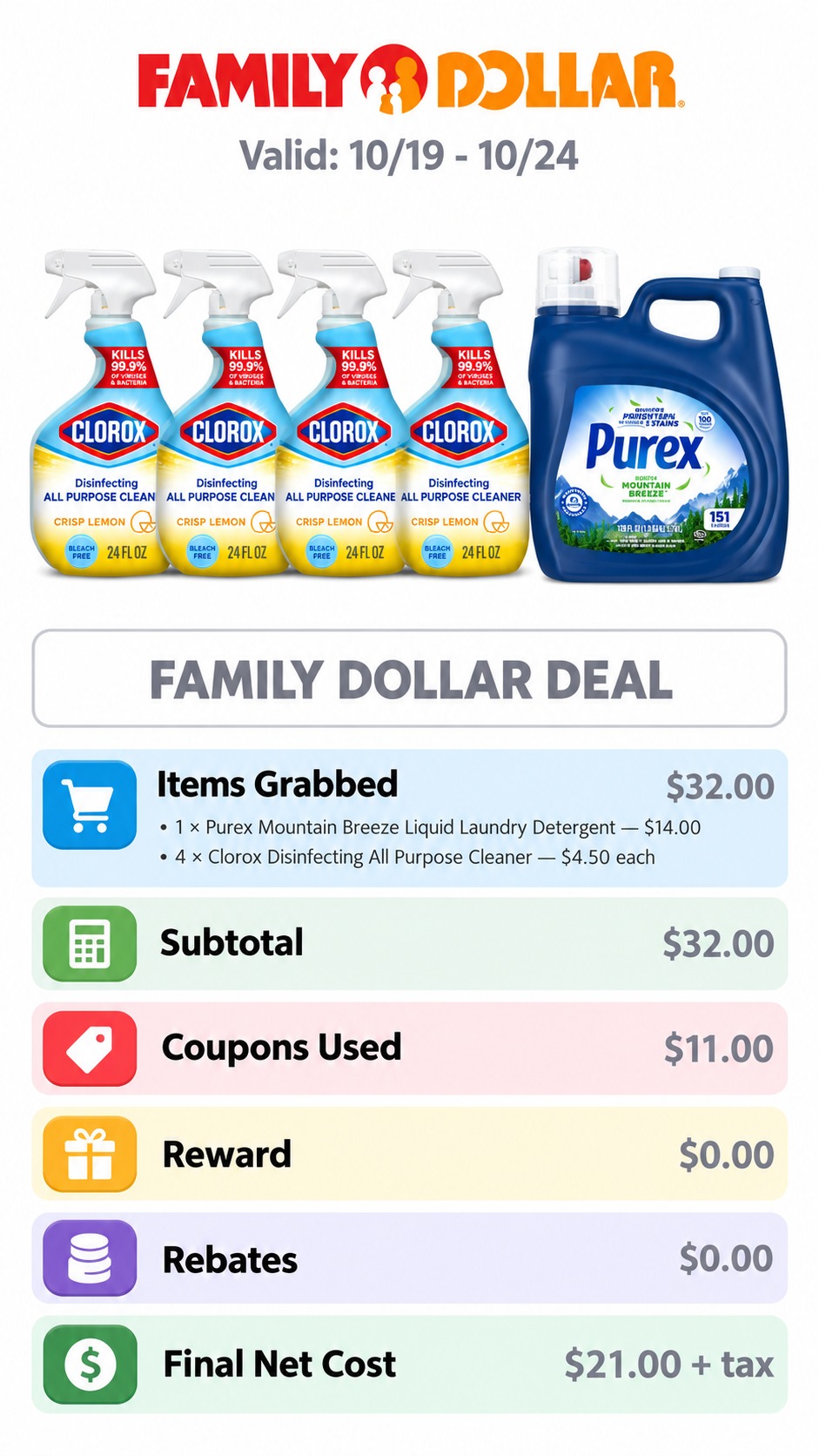 Purex Detergent and Clorox Cleaner Bundle