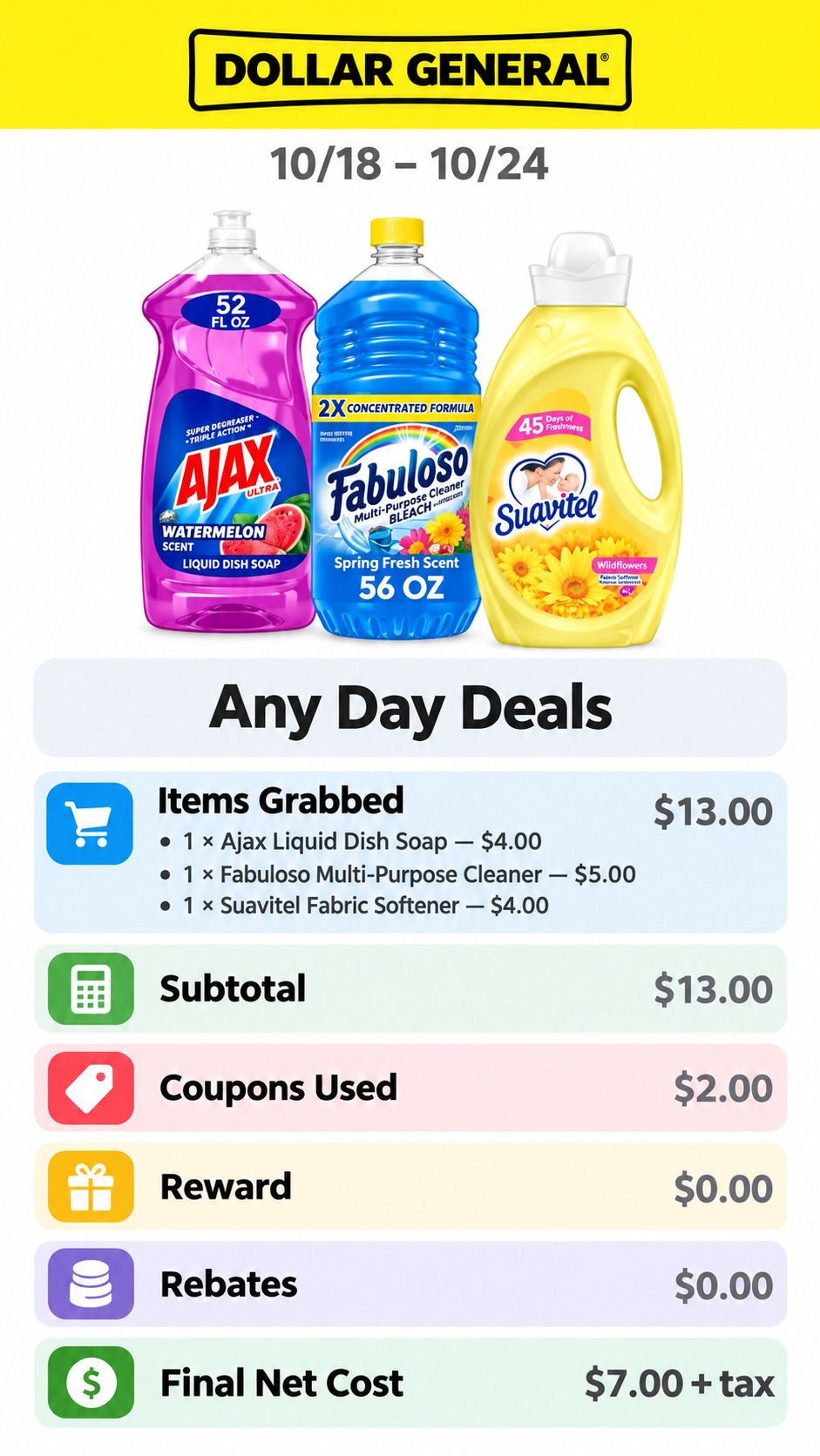 Ajax, Fabuloso, and Suavitel Cleaning Bundle