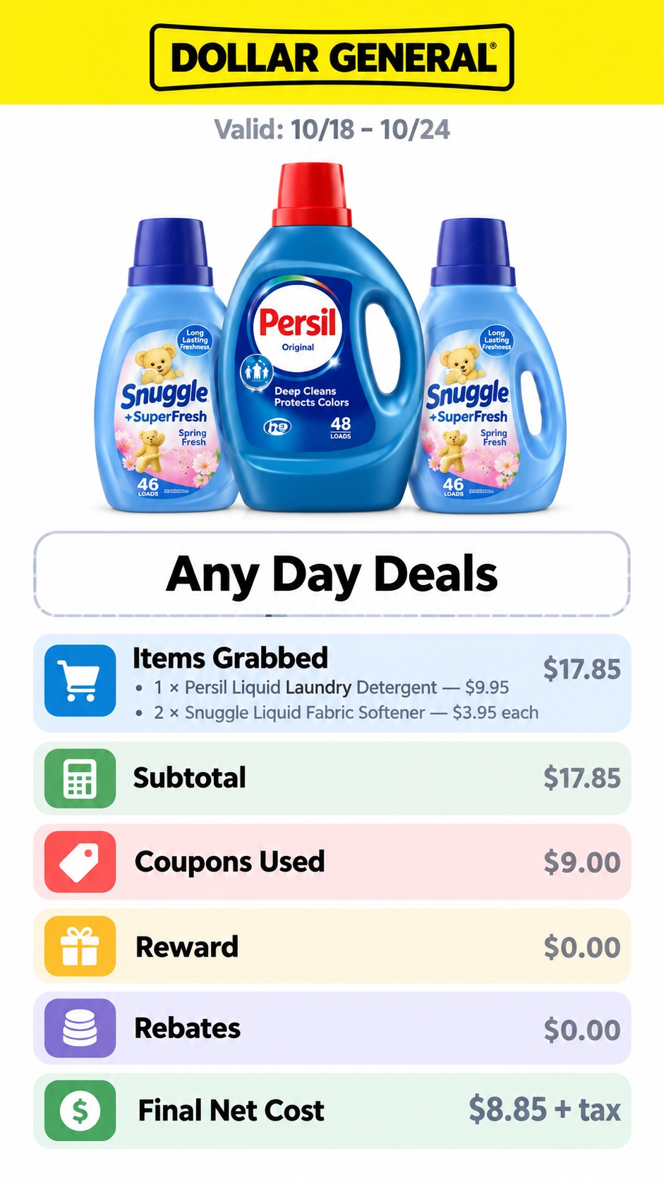 Persil Detergent and Snuggle Softener Deal
