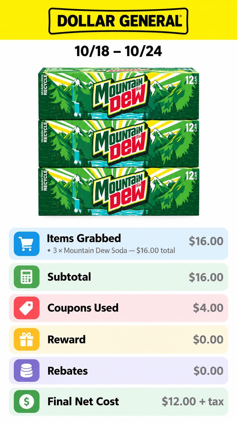 Mountain Dew Soda 3-Pack Deal