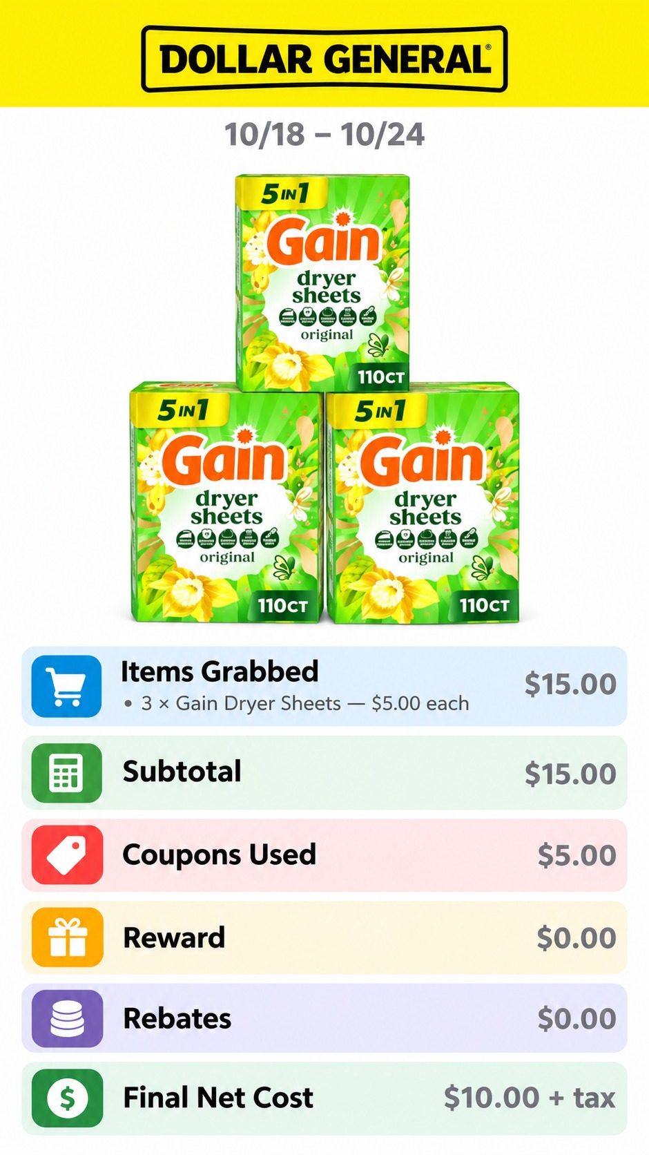 Gain Dryer Sheets Deal