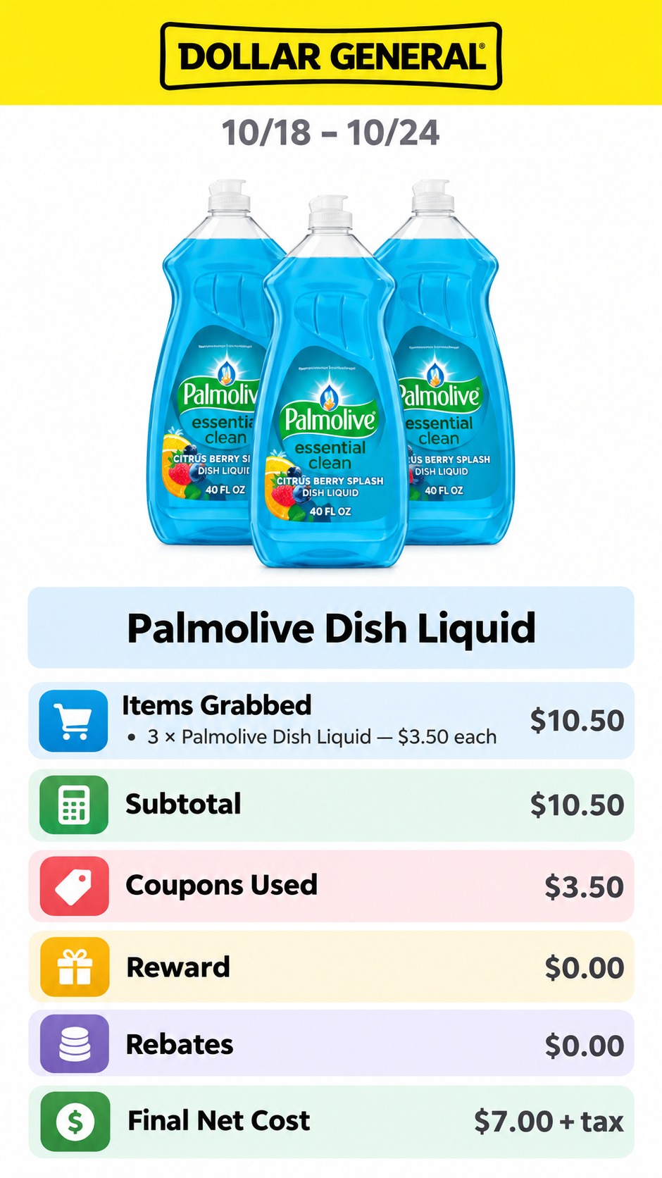 Palmolive Dish Liquid 3-Bottle Deal