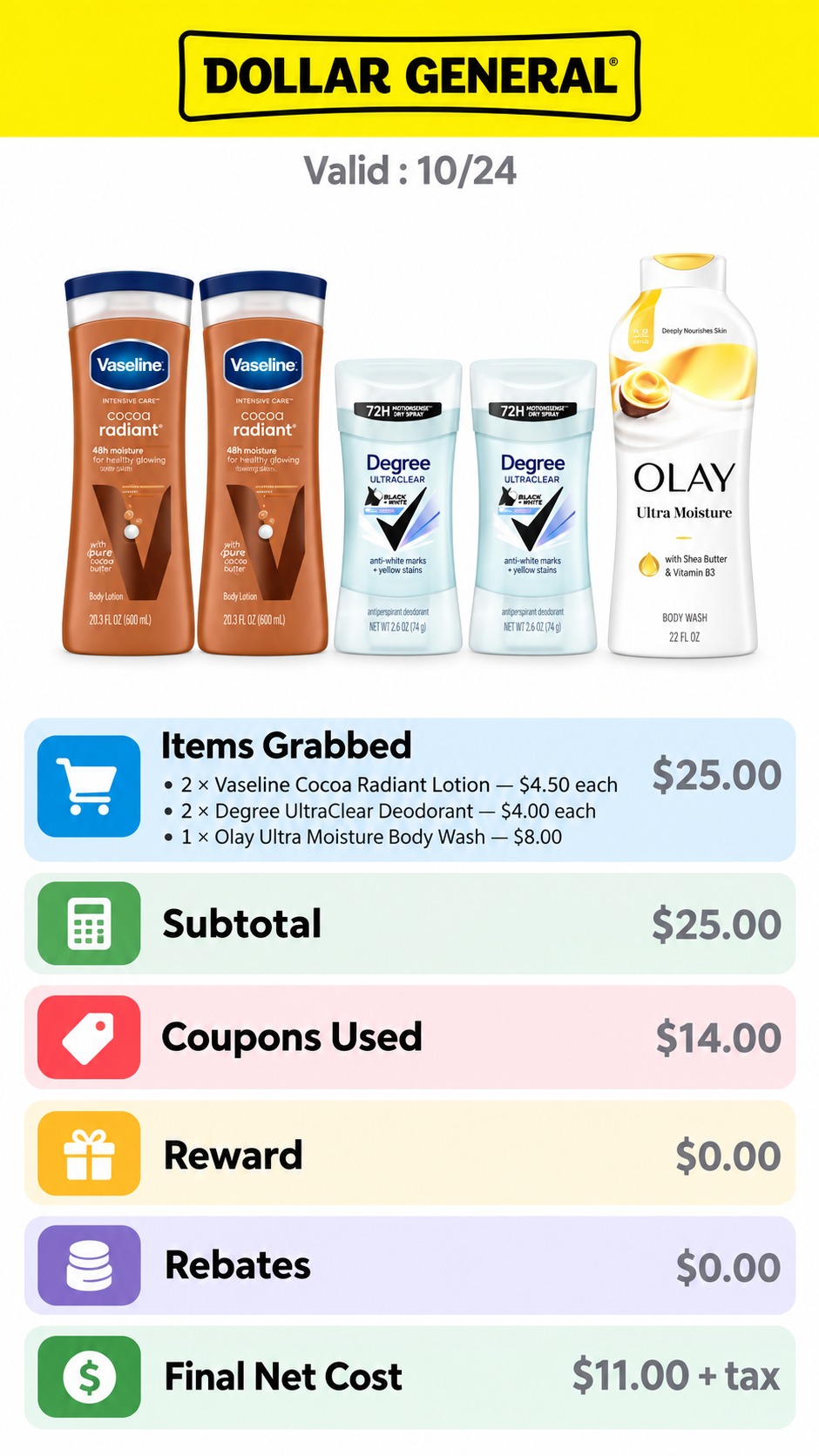 Vaseline, Degree and Olay Personal Care Deal