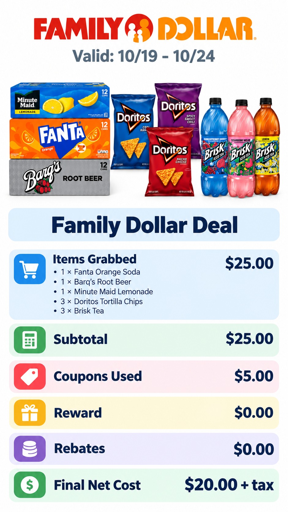 Fanta, Barq’s, Minute Maid, Doritos, and Brisk Bundle
