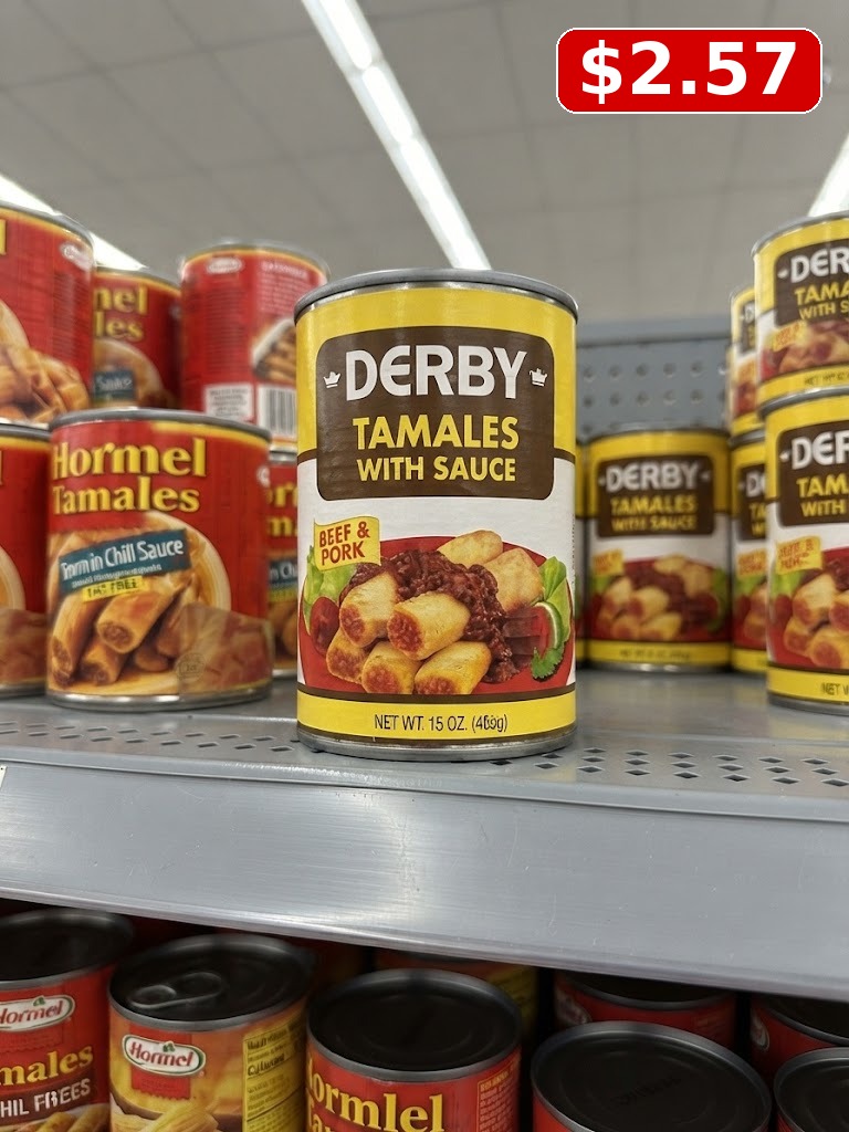 La Preferida Derby Tamales with Sauce Pork and Beef 15 oz.