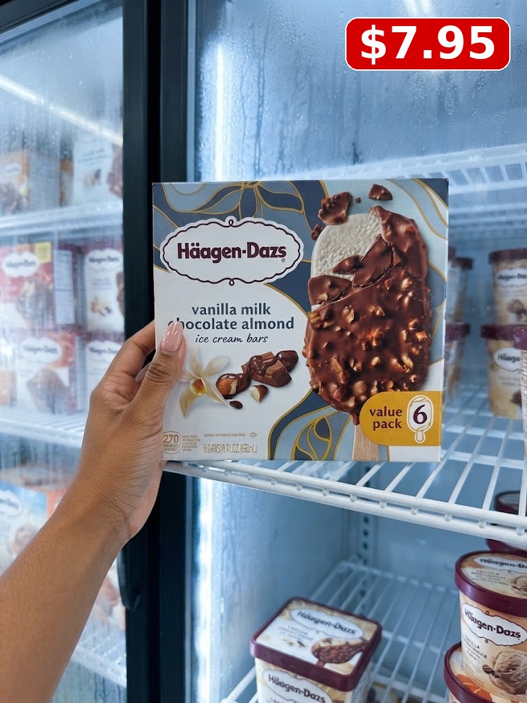 Haagen Dazs Vanilla Milk Chocolate Almond Ice Cream Bars, 6 Count