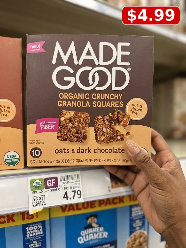 MadeGood Oats & Dark Chocolate Crunchy Squares