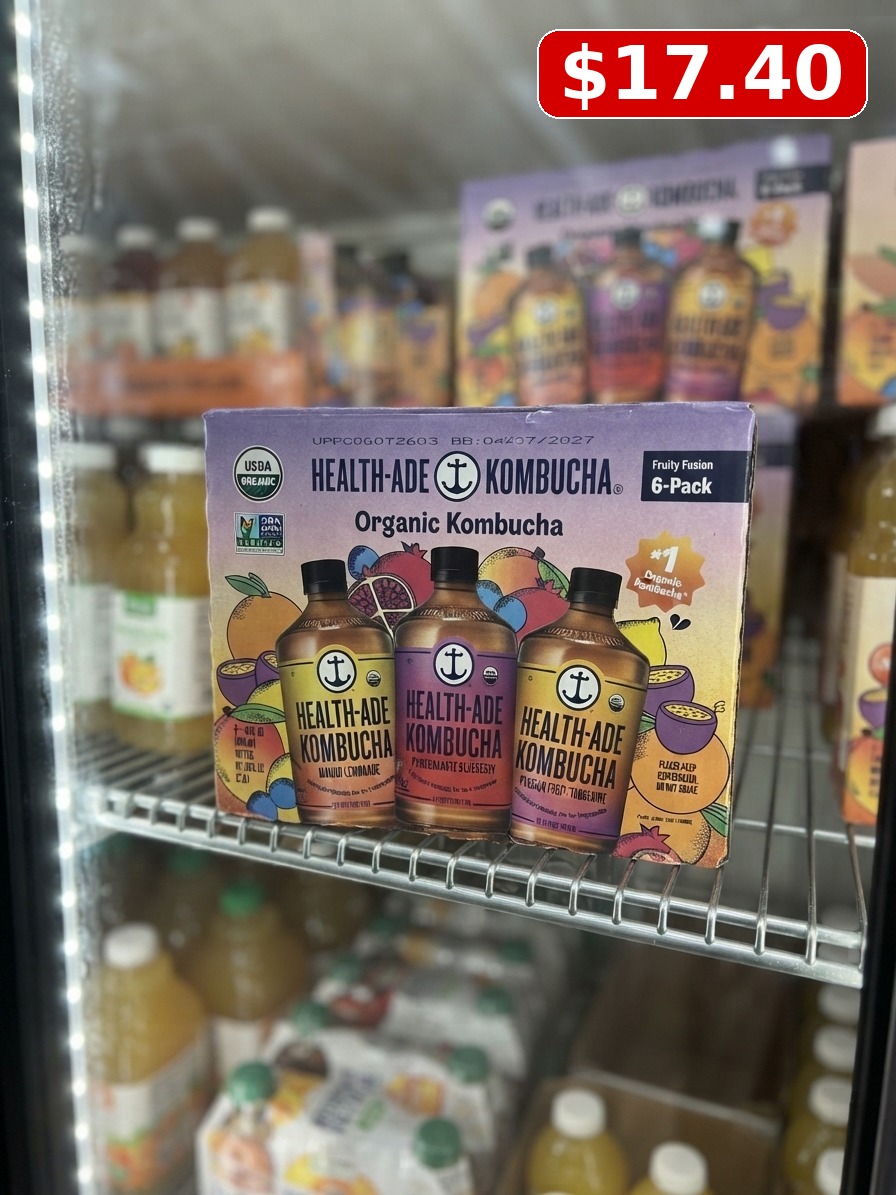 Health-Ade Organic Fruity Fusion Kombucha Variety Pack, 16 fl oz, 6-count