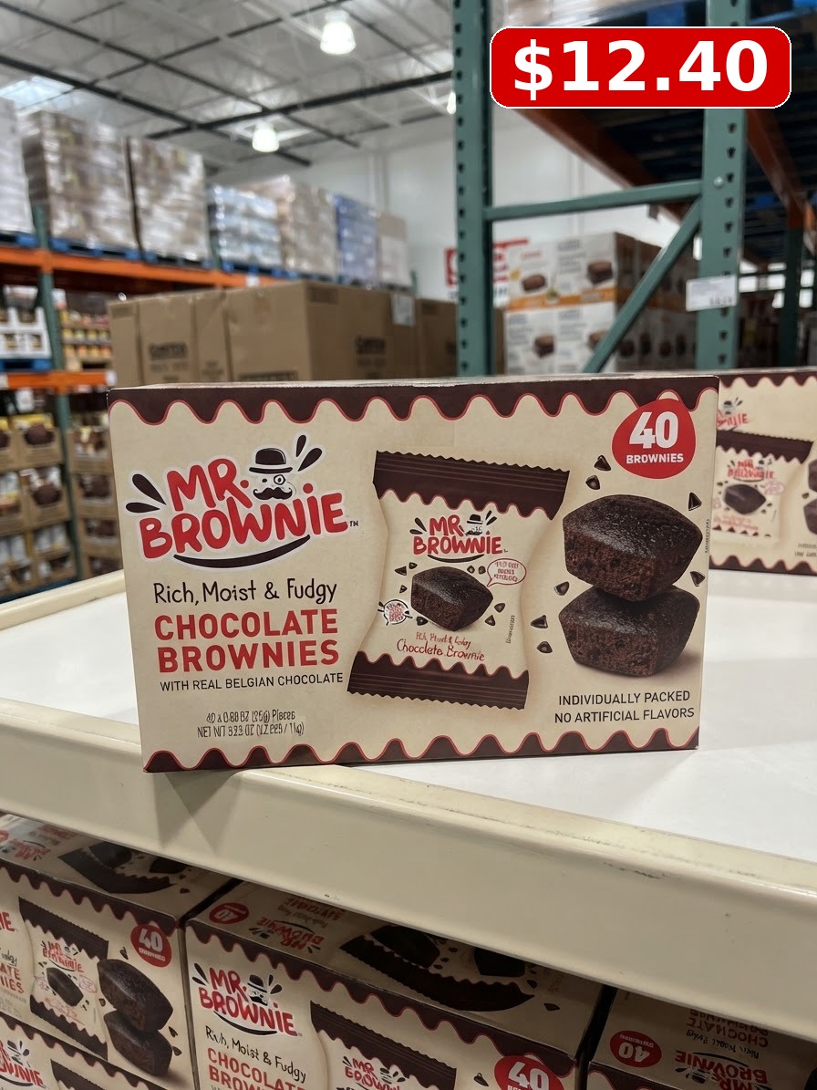 Mr. Brownie Chocolate Brownies, with Real Belgian Chocolate, 0.88 oz, 40-count