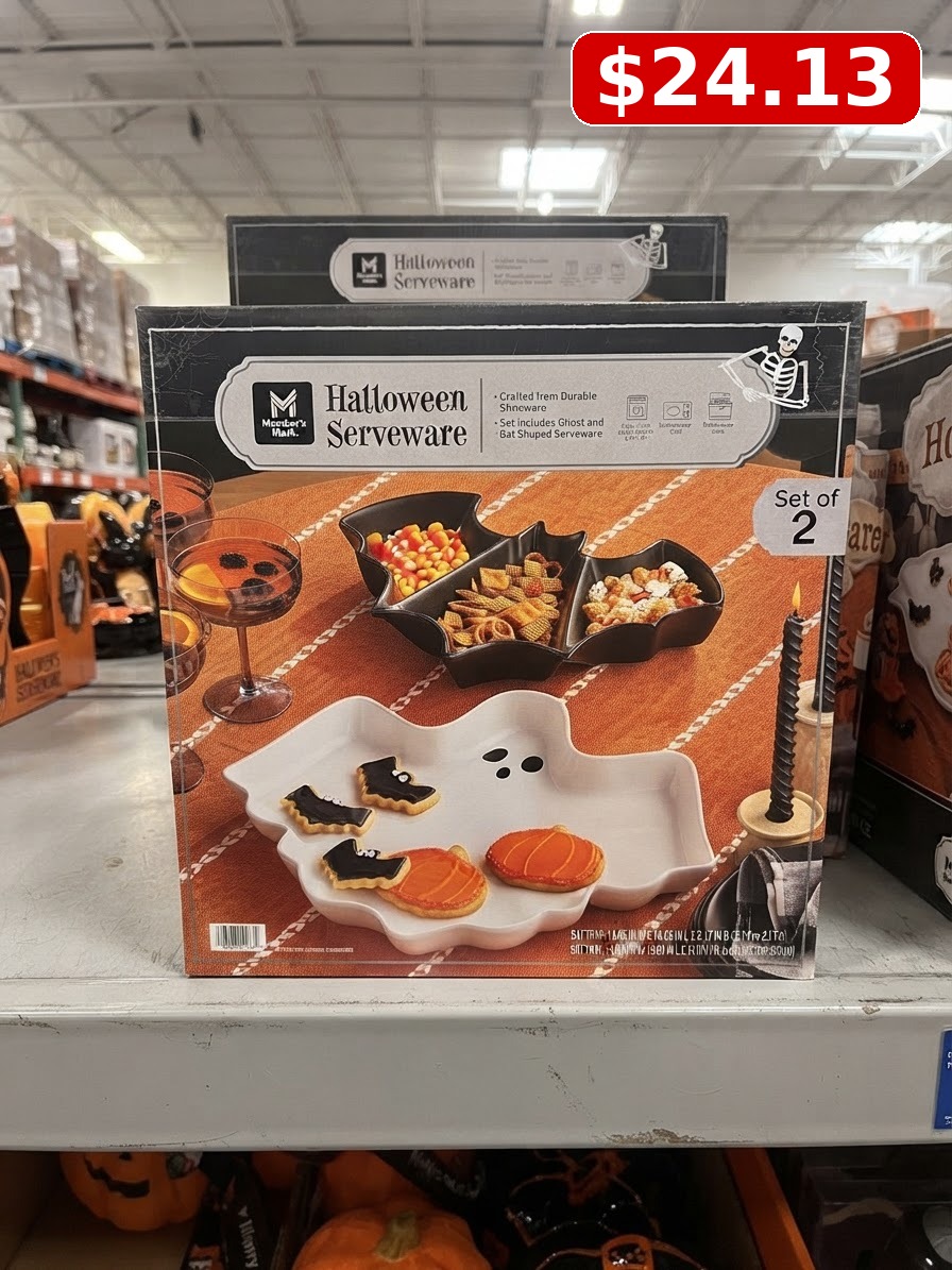 Member’s Mark Halloween Ghost & Bat 2-Piece Serveware Set