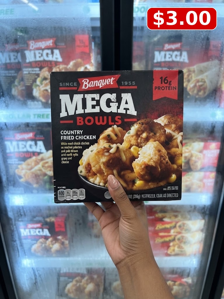 Banquet MEGA Bowls Chicken Fried Beef Steak Bowl, High Protein Frozen Meal