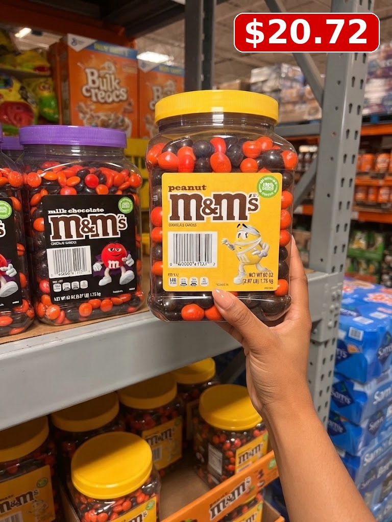 M&M's Peanut Milk Chocolate Candy Bulk Resealable Sustainable Jar