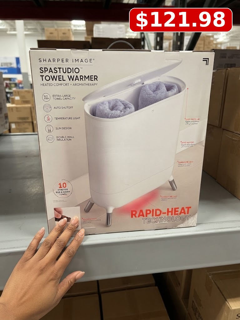 Sharper Image SpaStudio Towel Warmer - White
