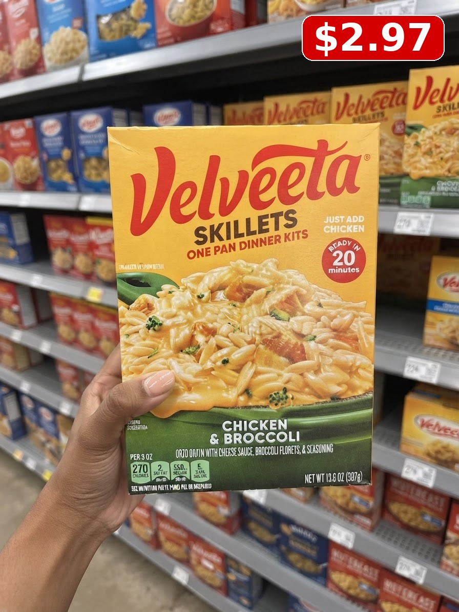 VELVEETA Chicken & Broccoli One Pan Kit with Pasta, Cheese Sauce, Broccoli & Seasoning