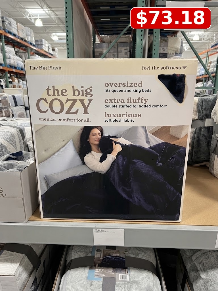 Plush Cozy Big Cozy Plush Comforter, 106 x 94 in - Navy