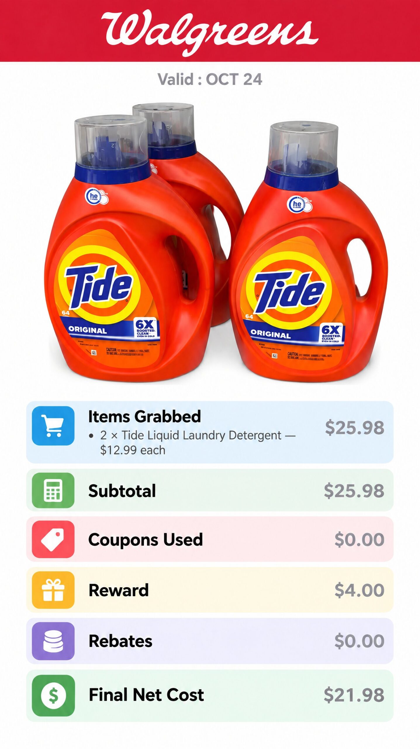 Tide Liquid Laundry Detergent Register Rewards Deal