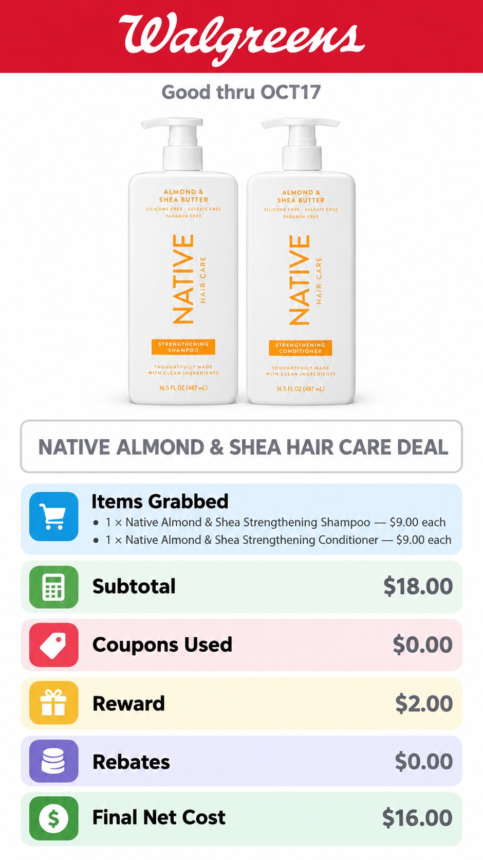 Native Almond & Shea Strengthening Shampoo and Conditioner