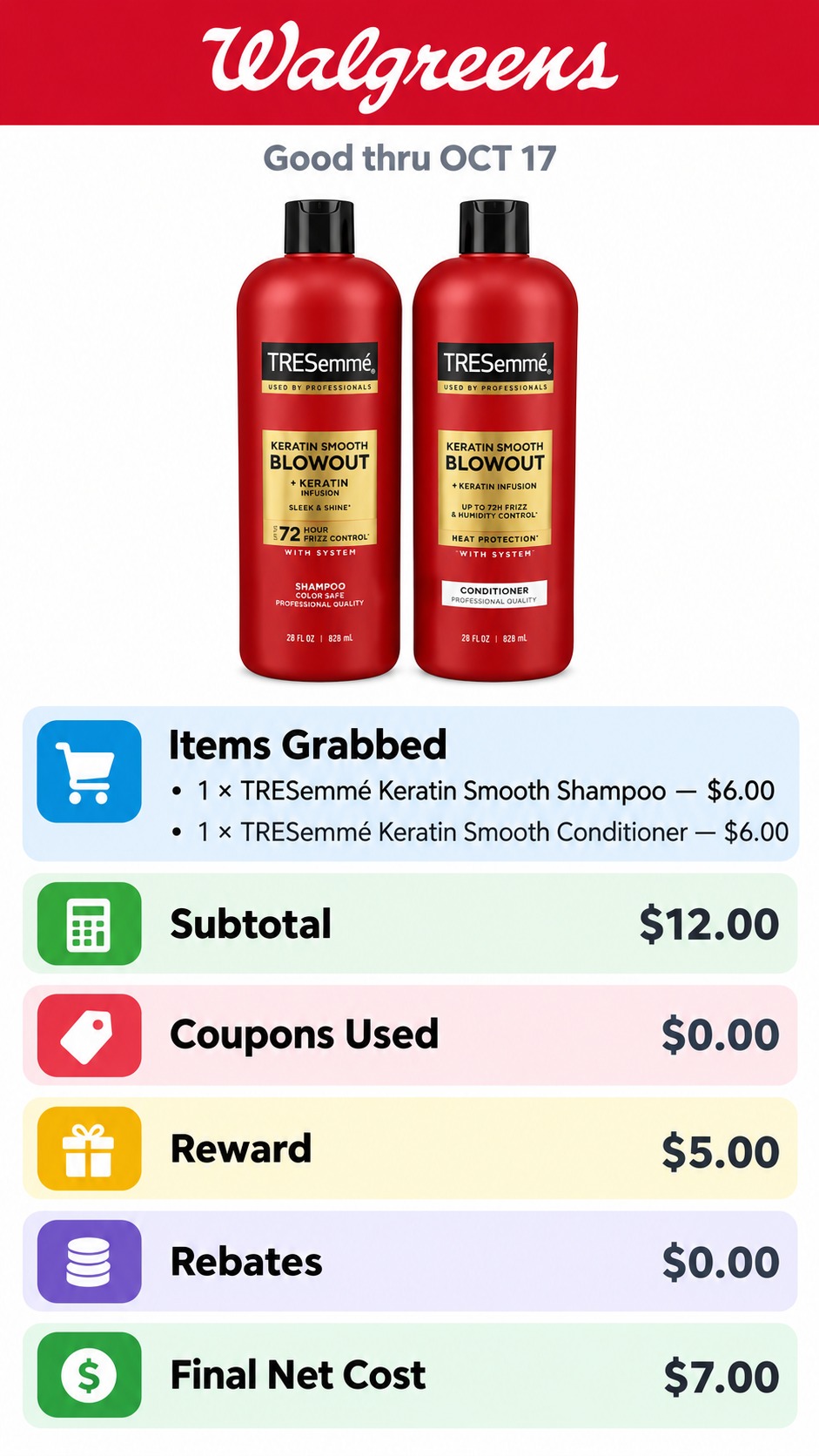 TRESemmé Keratin Smooth Shampoo and Conditioner