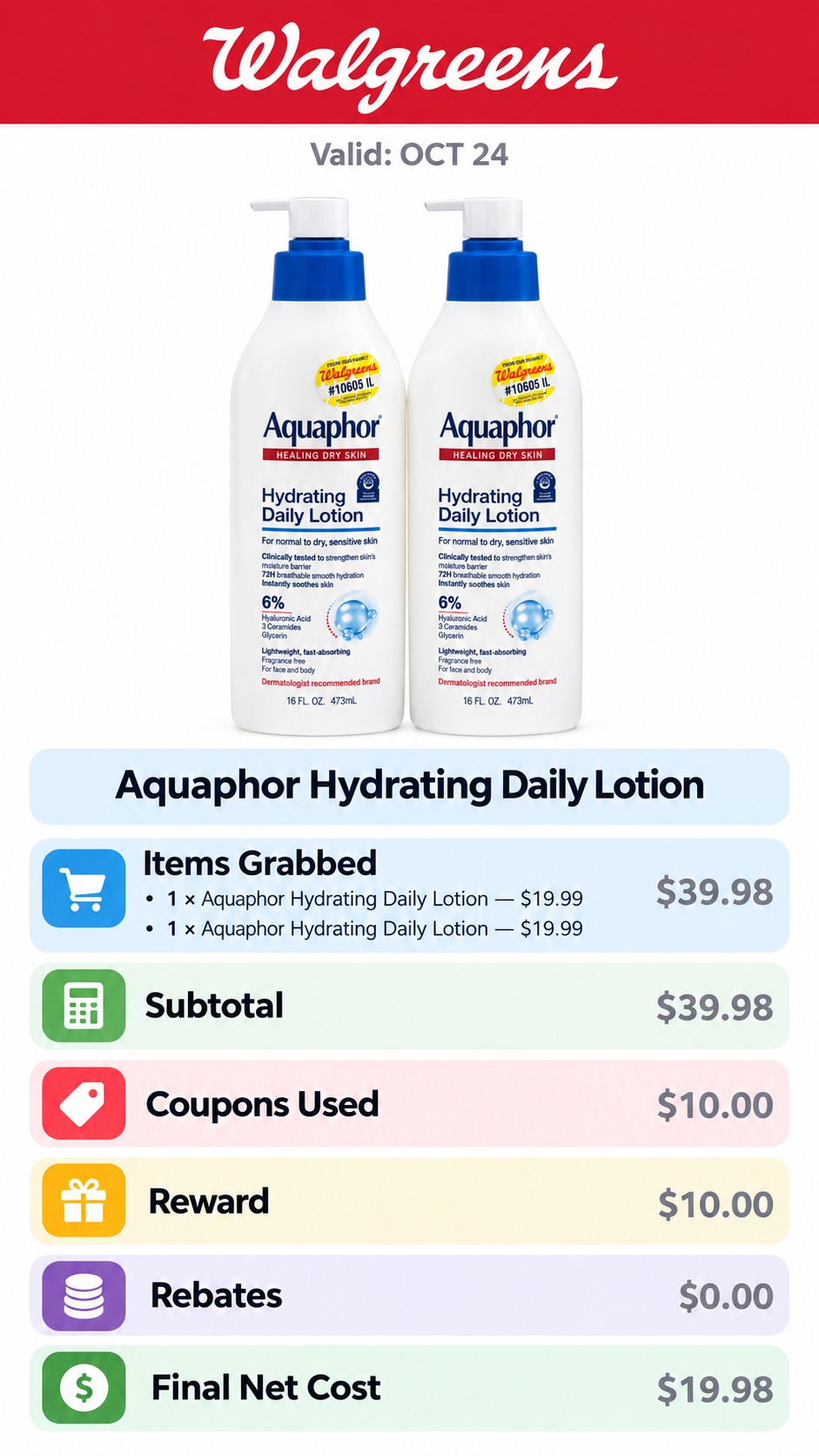 Aquaphor Hydrating Daily Lotion Buy One, Get One 50% Off