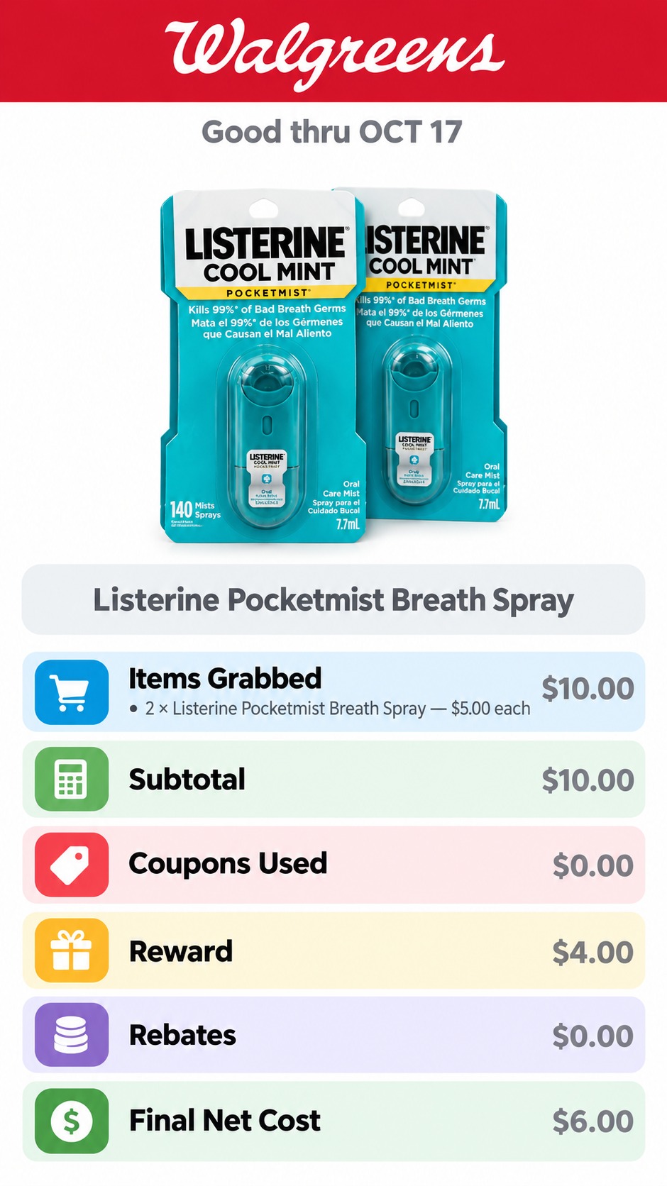 Listerine Pocketmist Breath Spray