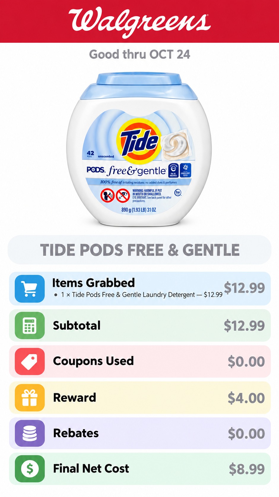 Tide Pods Free & Gentle Laundry Detergent