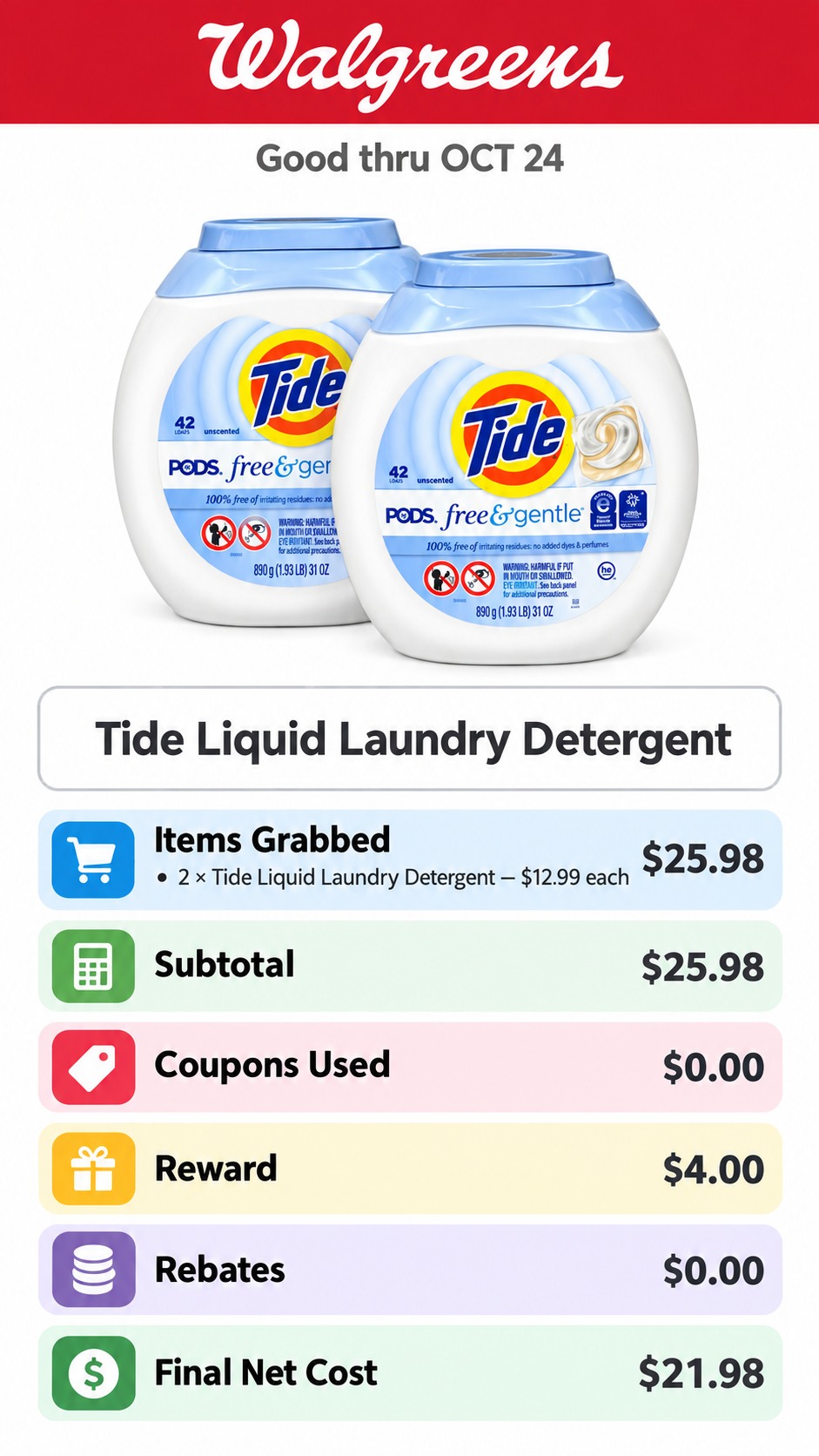 Tide Laundry Detergent Register Rewards Deal