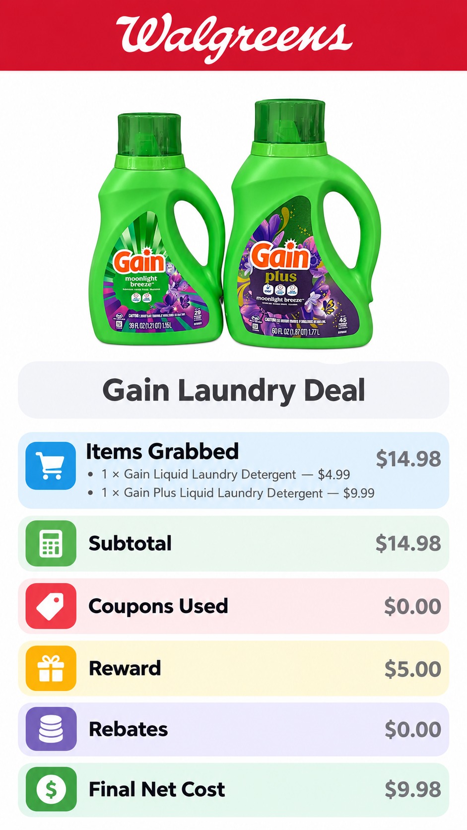 Gain Liquid Laundry Detergent Bundle