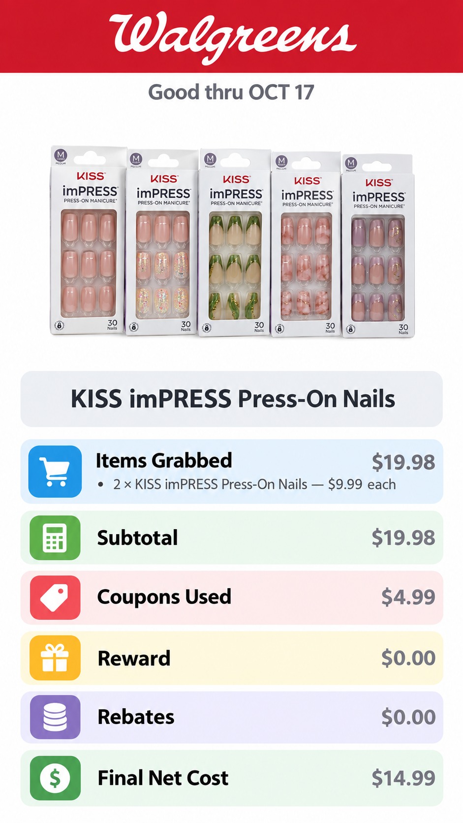 KISS imPRESS Press-On Nails Buy One, Get One 50% Off