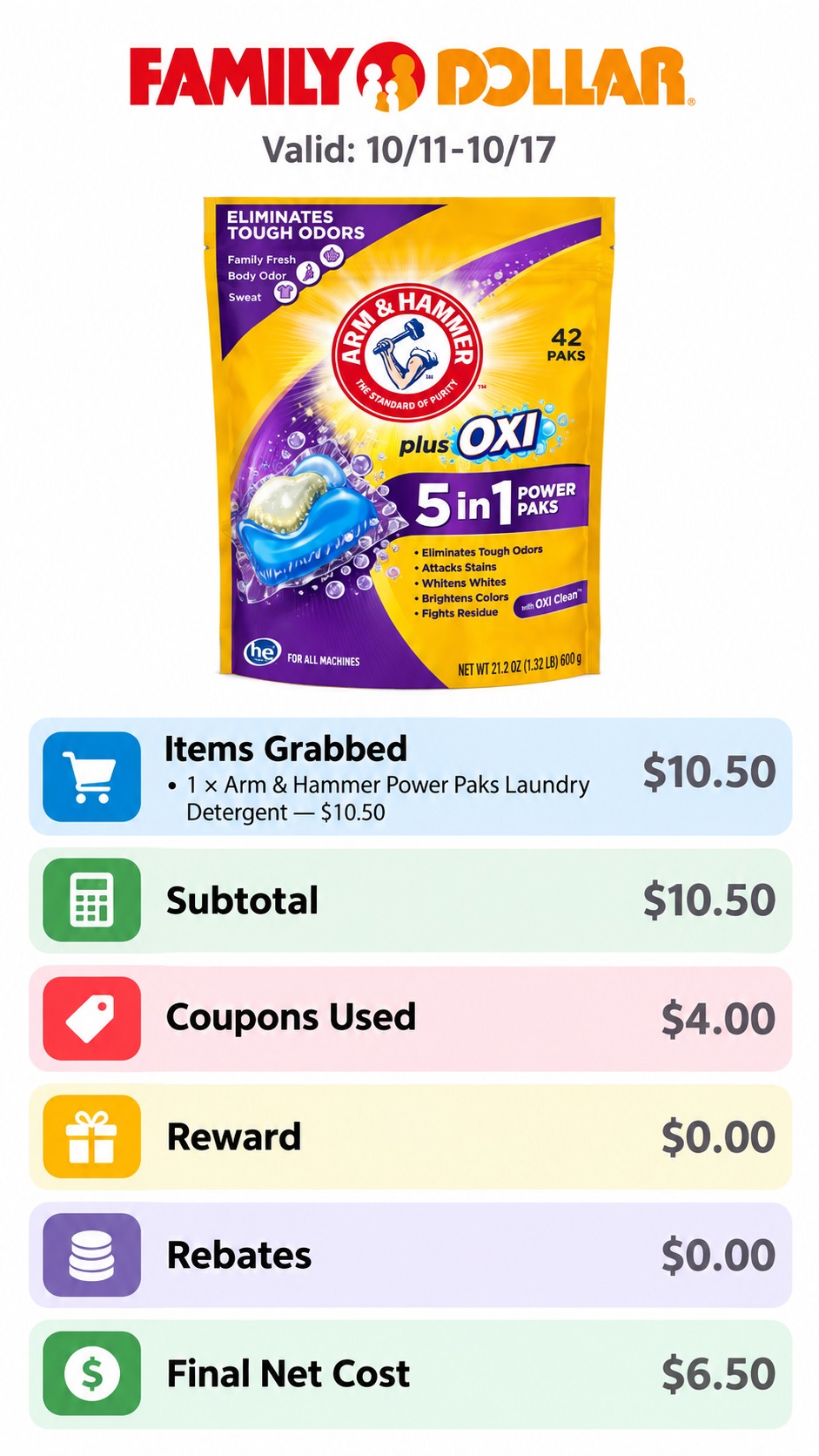 Arm & Hammer Power Paks Laundry Detergent