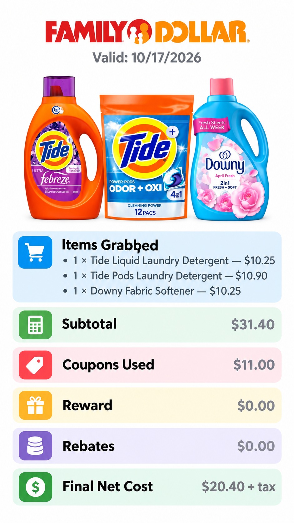 Tide and Downy Laundry Care Bundle