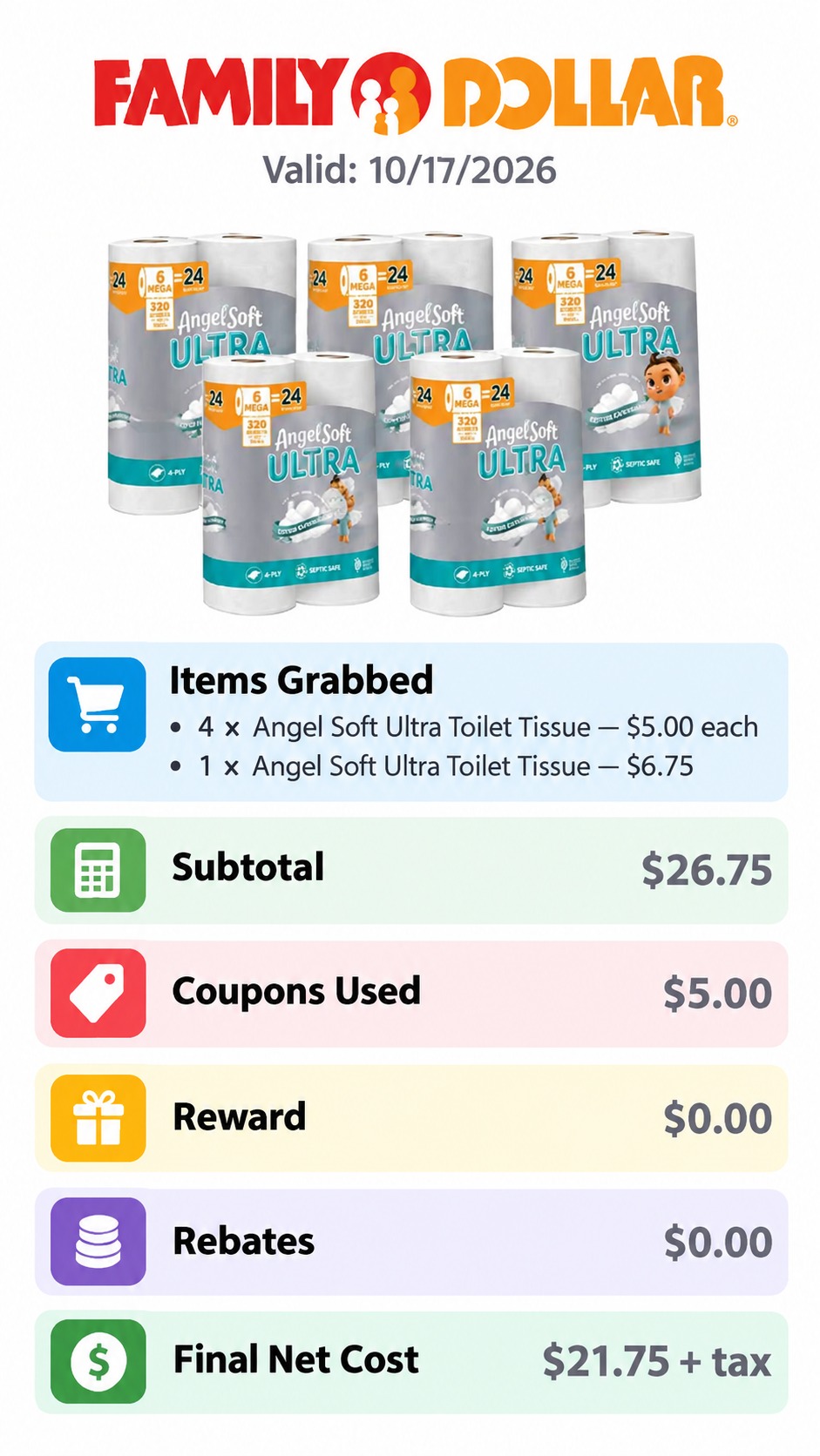 Angel Soft Ultra Toilet Tissue 5-Pack Deal