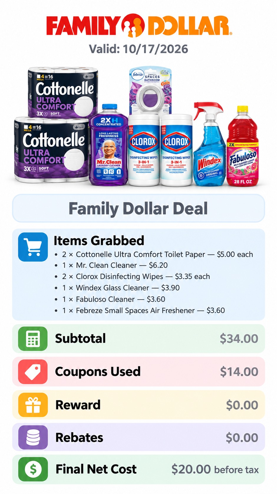 Cottonelle and Household Cleaning Products Bundle