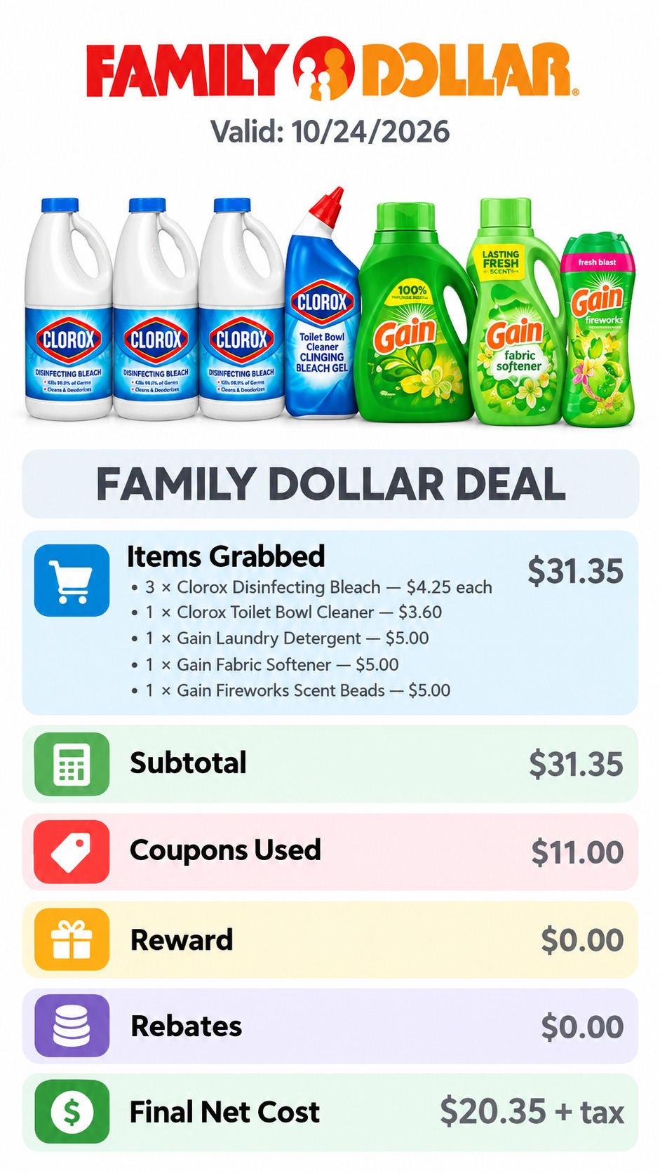 Clorox and Gain Cleaning and Laundry Basket