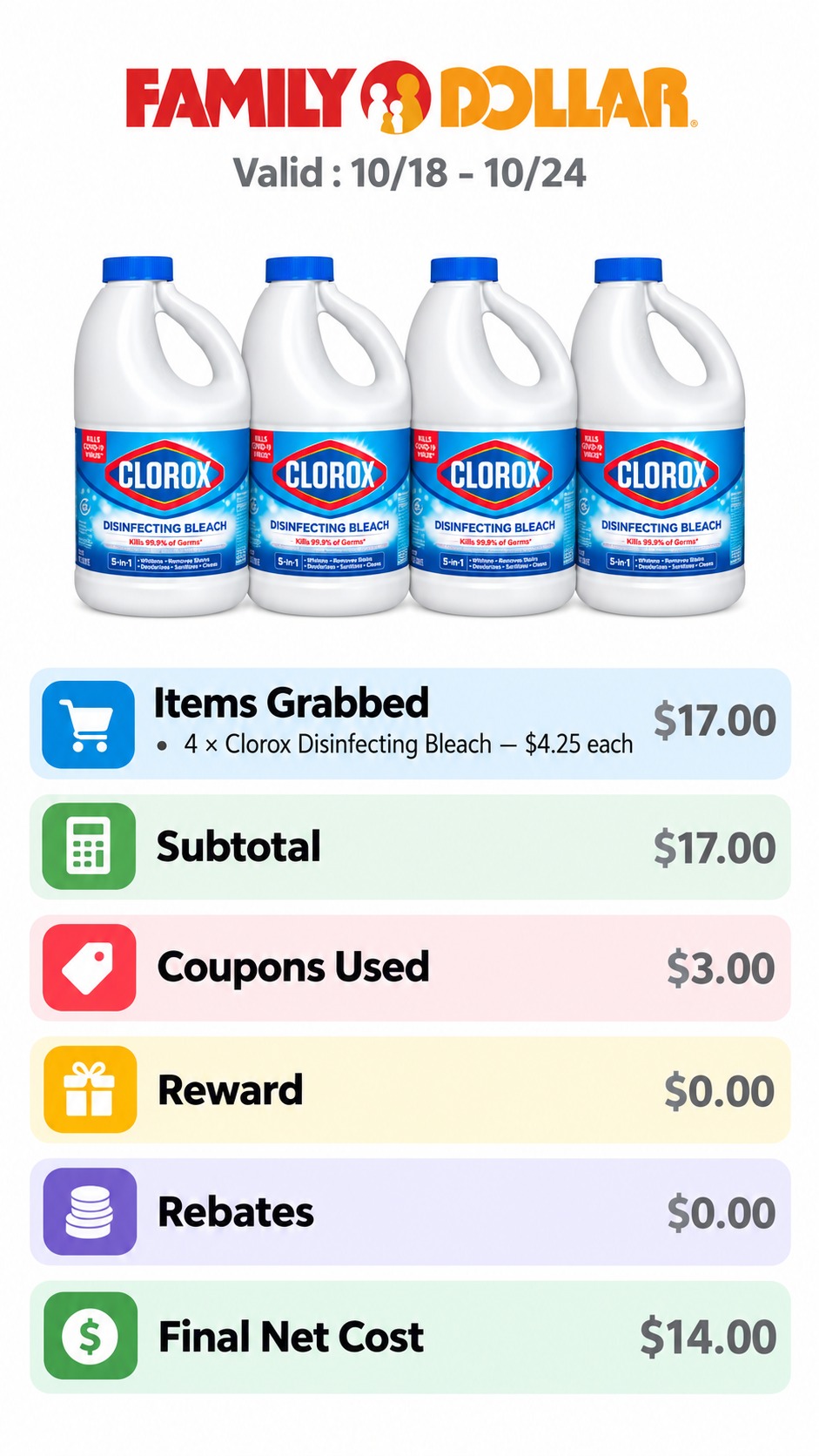 Clorox Disinfecting Bleach Deal