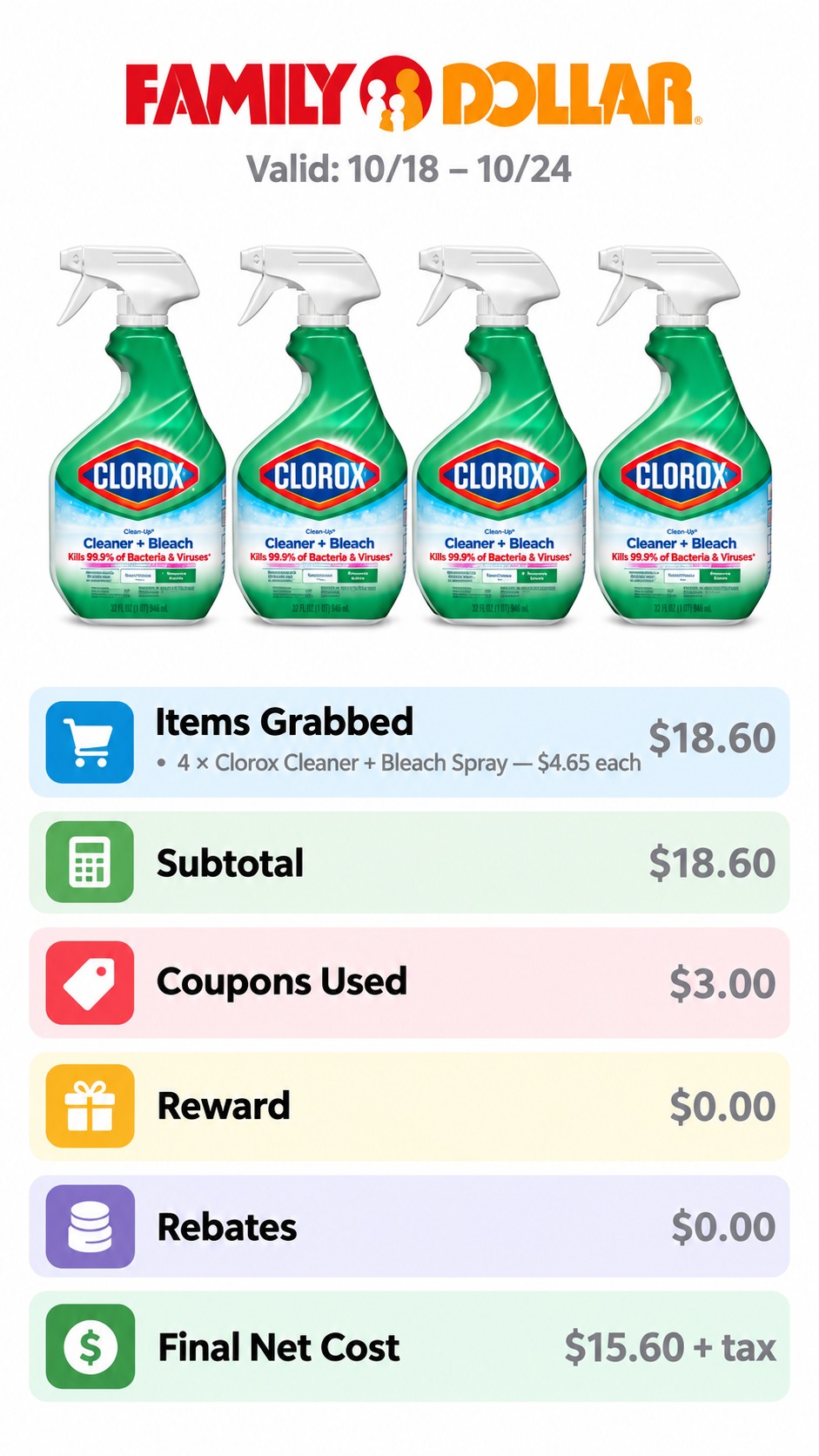 Clorox Cleaner + Bleach Spray Deal