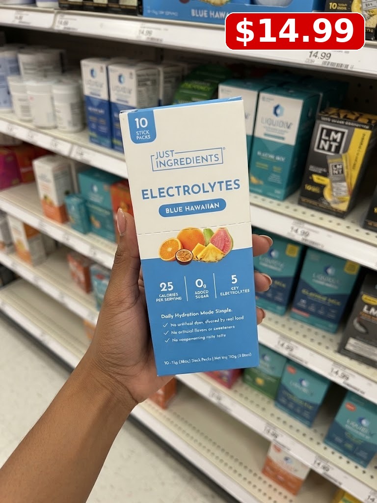Just Ingredients Electrolytes Sports Drink Mix Packs - Blue Hawaiian - 3.88oz/10ct