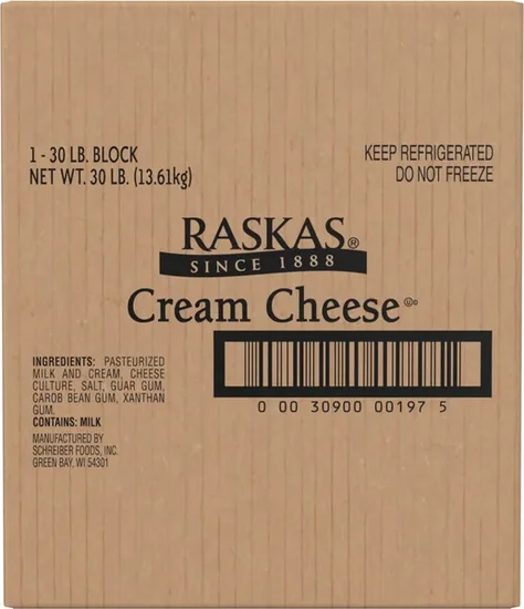 Raskas Bulk Cream Cheese 30 lbs.