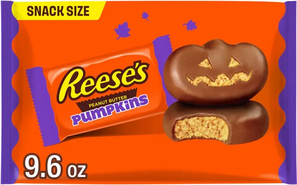 REESE'S Milk Chocolate Snack Size Peanut Butter Pumpkins Halloween Candy Bag
