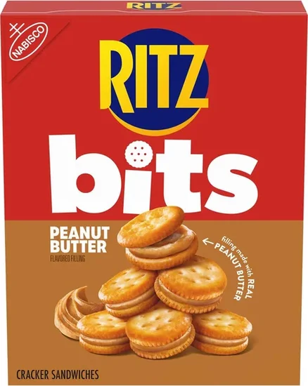 RITZ Bits Peanut Butter Sandwich Crackers, Snacks for Kids and Adults, Lunch Snacks, 7.5 oz