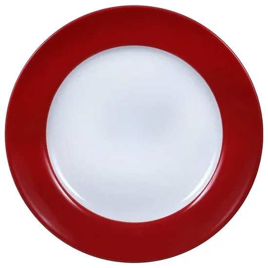 Royal Norfolk Red and White Dinner Plates, 10.5 in.