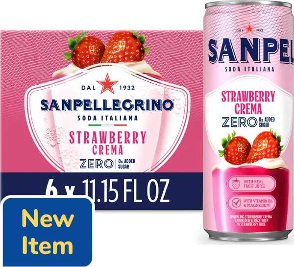 Sanpellegrino Crafted Soda Italiana Strawberry Crema Zero Added Sugar
